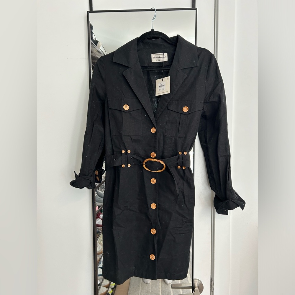 Finders Keepers Bambi Linen Blend Belted Mini Dress